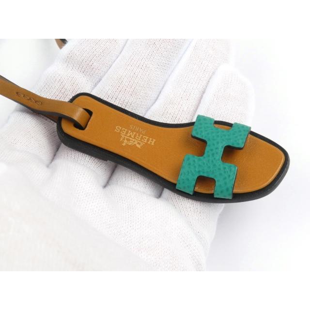 ▼値下げ▼　■未使用■　エルメス オランナノ バッグ チャーム サンダル レザー グリーン 【37832】 ▽値下げ▽ □未使用□ エルメス オランナノ バッグ チャーム サンダル