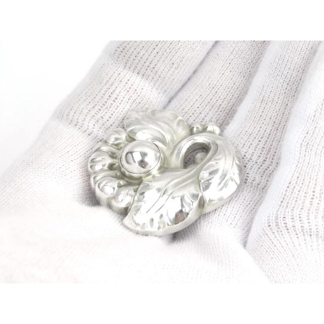 【年末年始 限定値下げ】■美品■　ジョージジェンセン ブローチ 葉っぱ アクセサリー シルバー SV #71 【38433】 |  | 01