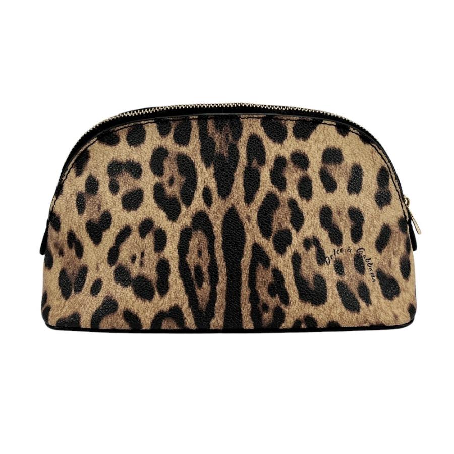 ■美品■　ドルチェ＆ガッパーナ ドルガバ 化粧ポーチ レオパード ヒョウ柄 ブラウン PVC  【384622】7 |  | 01