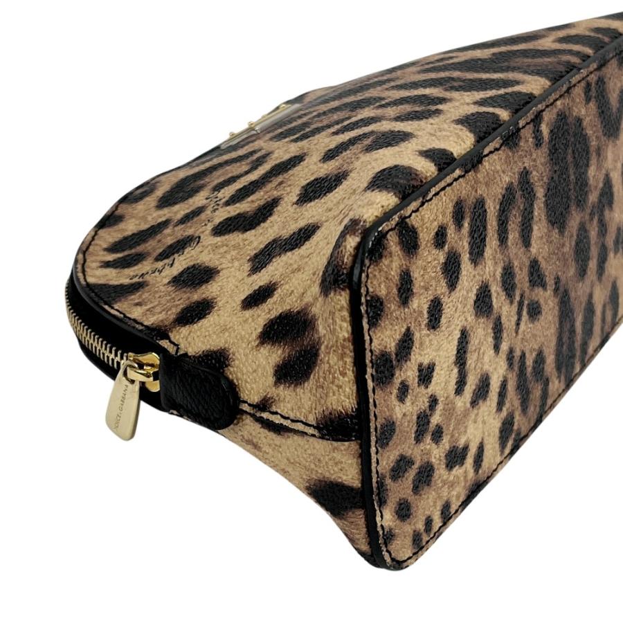 ■美品■　ドルチェ＆ガッパーナ ドルガバ 化粧ポーチ レオパード ヒョウ柄 ブラウン PVC  【384622】7 |  | 02