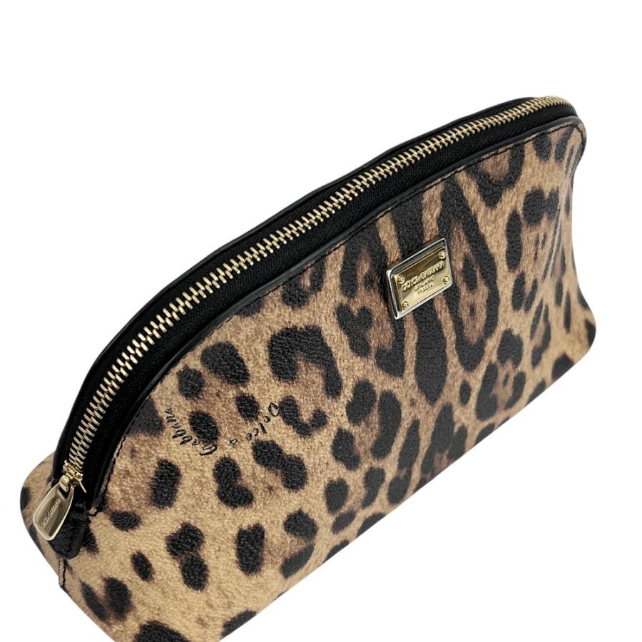 ■美品■　ドルチェ＆ガッパーナ ドルガバ 化粧ポーチ レオパード ヒョウ柄 ブラウン PVC  【384622】7 |  | 04