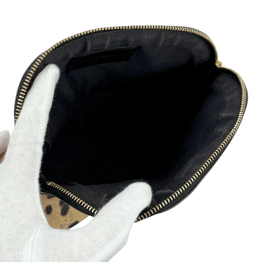 ■美品■　ドルチェ＆ガッパーナ ドルガバ 化粧ポーチ レオパード ヒョウ柄 ブラウン PVC  【384622】7 |  | 06