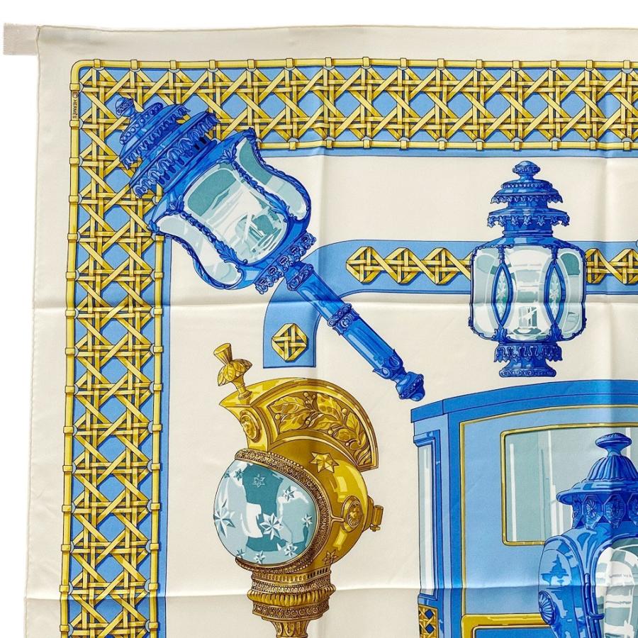 HERMES/エルメス カレ90 馬車のランタン シルク スカーフ e_1 □未使用□ エルメス カレ90 スカーフ FEUX DE ROUTE 馬車のランタン