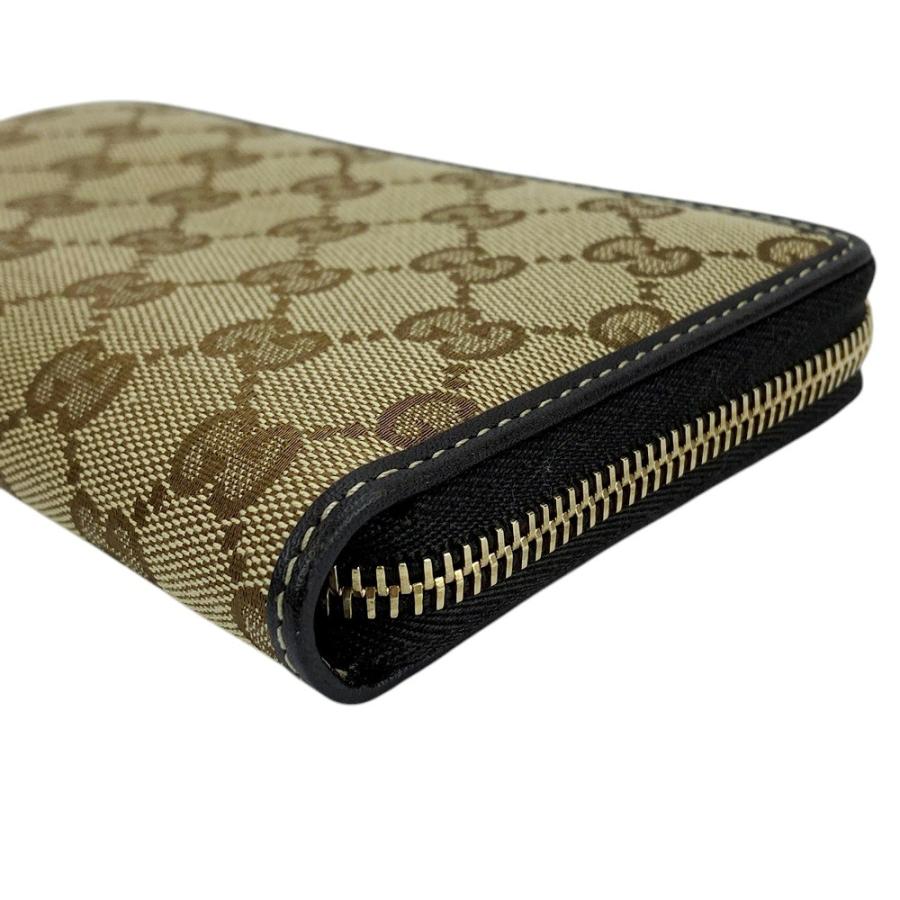 □新同□ グッチ ラウンドジップ 長財布 ハート GG キャンバス  