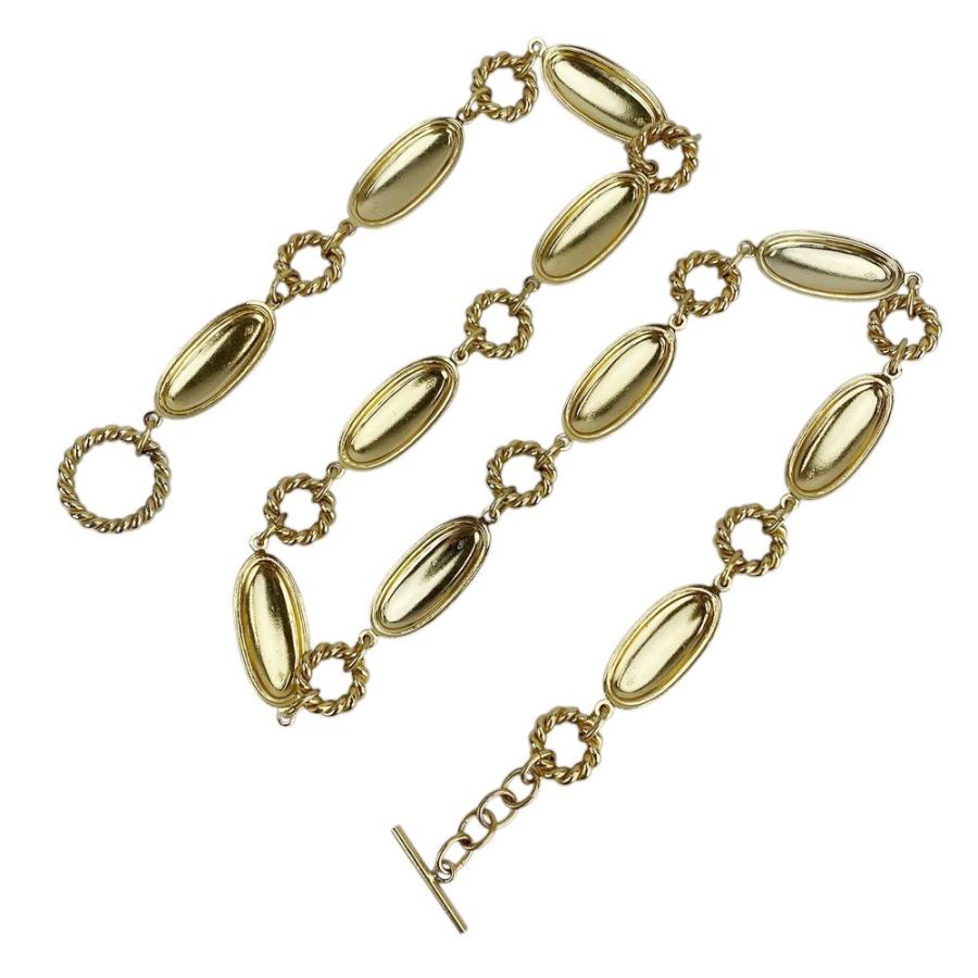 ■中古■　グッチ チェーンベルト ネックレス アクセサリー オールド GG ゴールド レッド GP 173.8g 【386763】5