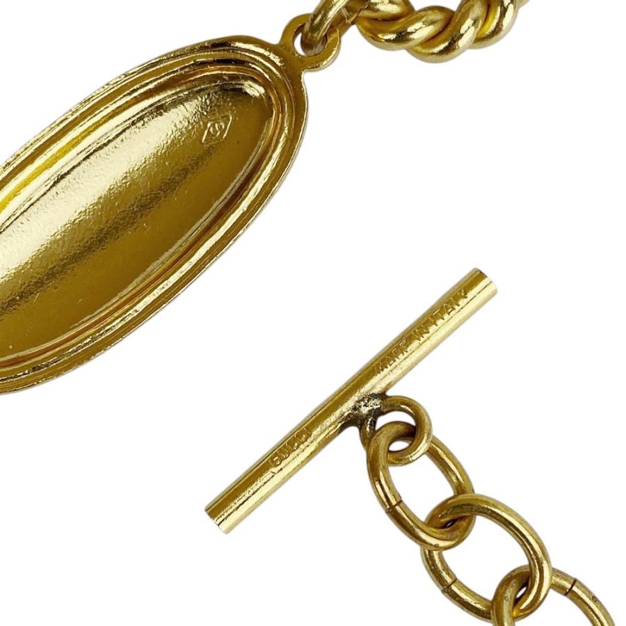 ■中古■　グッチ チェーンベルト ネックレス アクセサリー オールド GG ゴールド レッド GP 173.8g 【386763】5