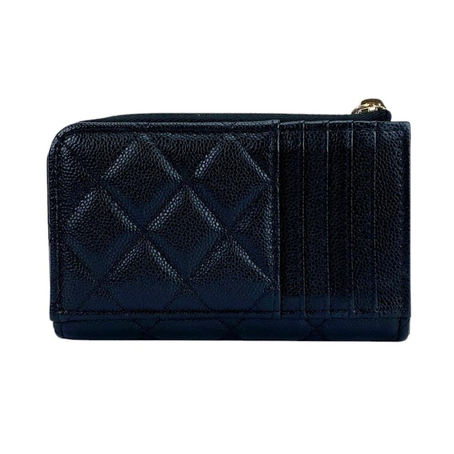 美品 CHANEL キャビアスキン ブラック コインケース □美品□ シャネル フラグメントケース コインケース カード