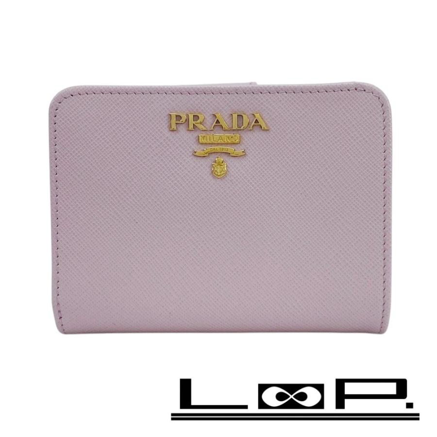 □新同□ プラダ 二つ折り 財布 サイフ ウォレット サフィアーノ  