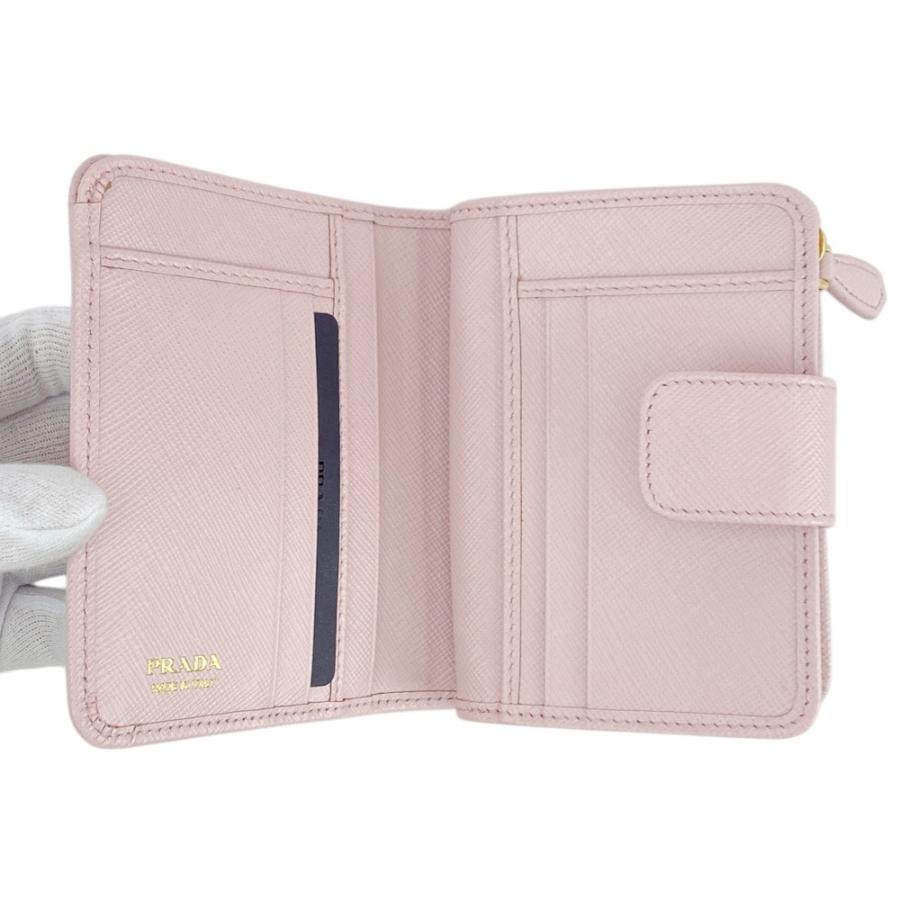 □新同□ プラダ 二つ折り 財布 サイフ ウォレット サフィアーノ  