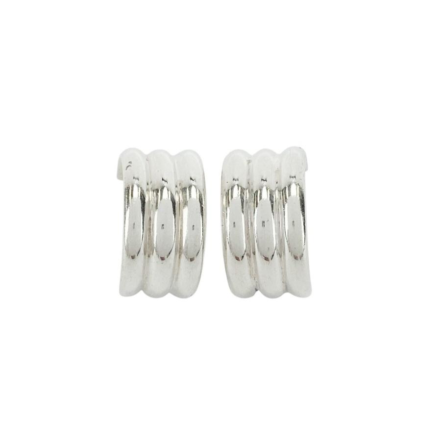 ■美品■　ティファニー トリプルフープ ワイド ピアス 3連 チャンキー シルバー SV 925 13.8g 【391200】7 |  | 01
