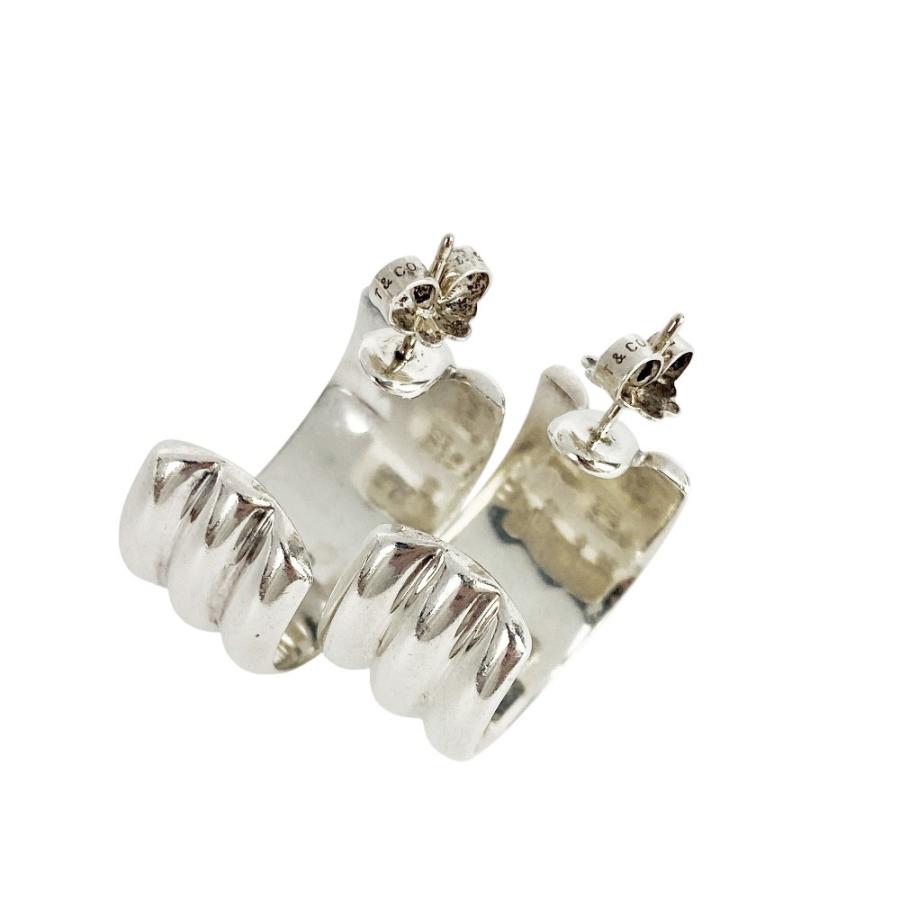 ■美品■　ティファニー トリプルフープ ワイド ピアス 3連 チャンキー シルバー SV 925 13.8g 【391200】7 |  | 06