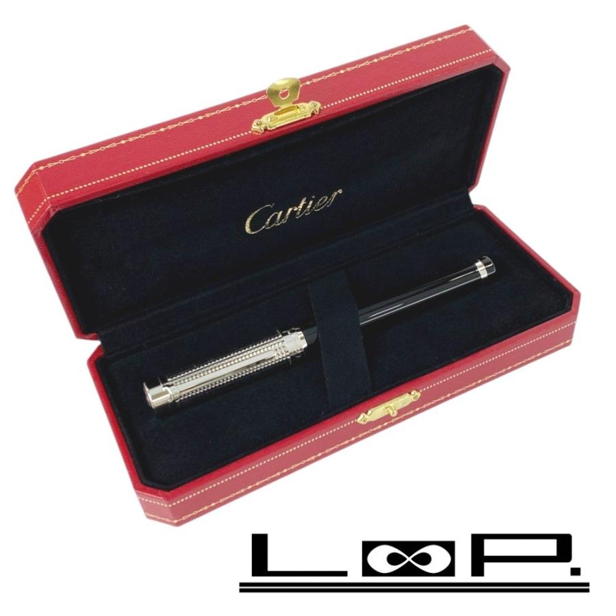 ■未使用■　カルティエ 万年筆 ペン 筆記用具 18K WG 750 シルバー ブラック 箱 【391507】3 | 