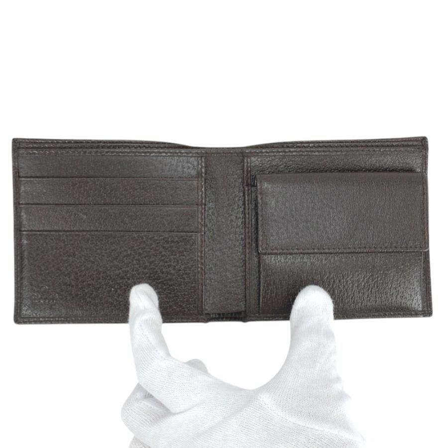 □美品□ グッチ 二つ折り財布 財布 GG キャンバス ブラウン 箱  