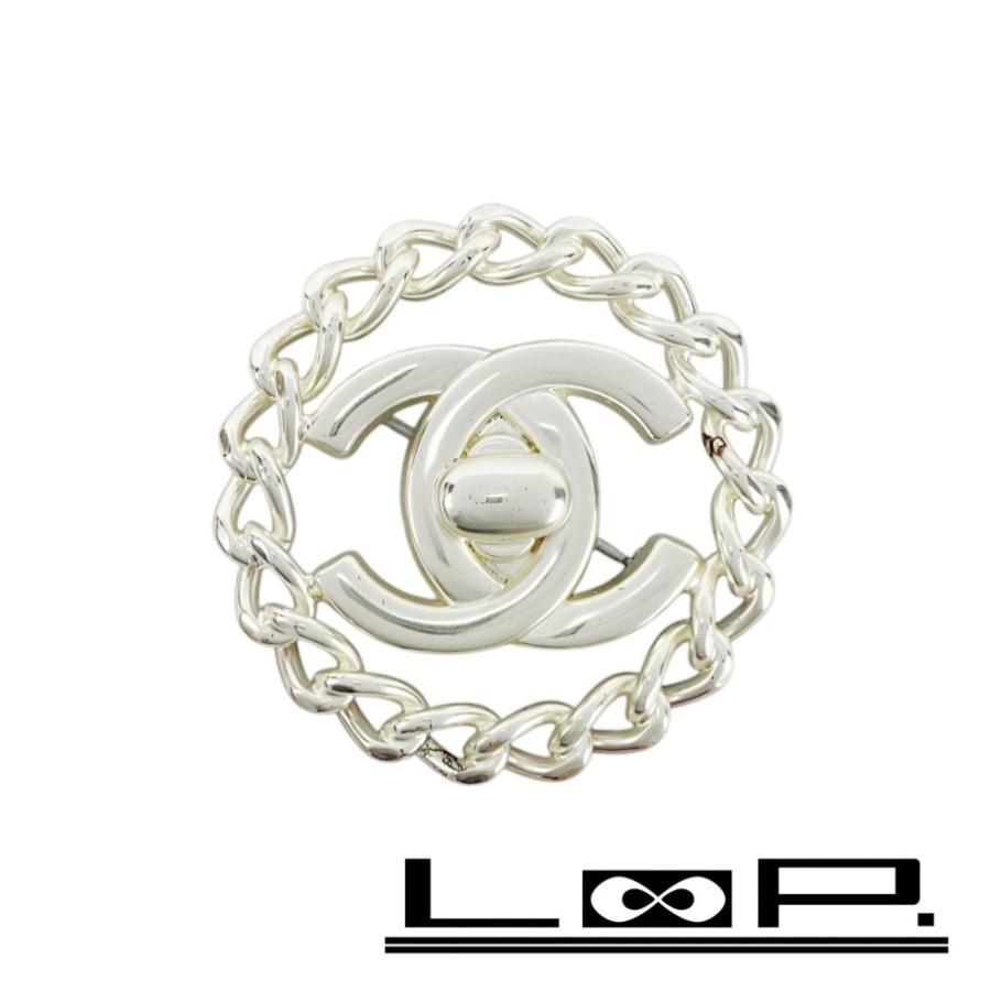 ■美品■　シャネル サークルターンロック ブローチ CCマーク シルバー SS 【394010】5 | 