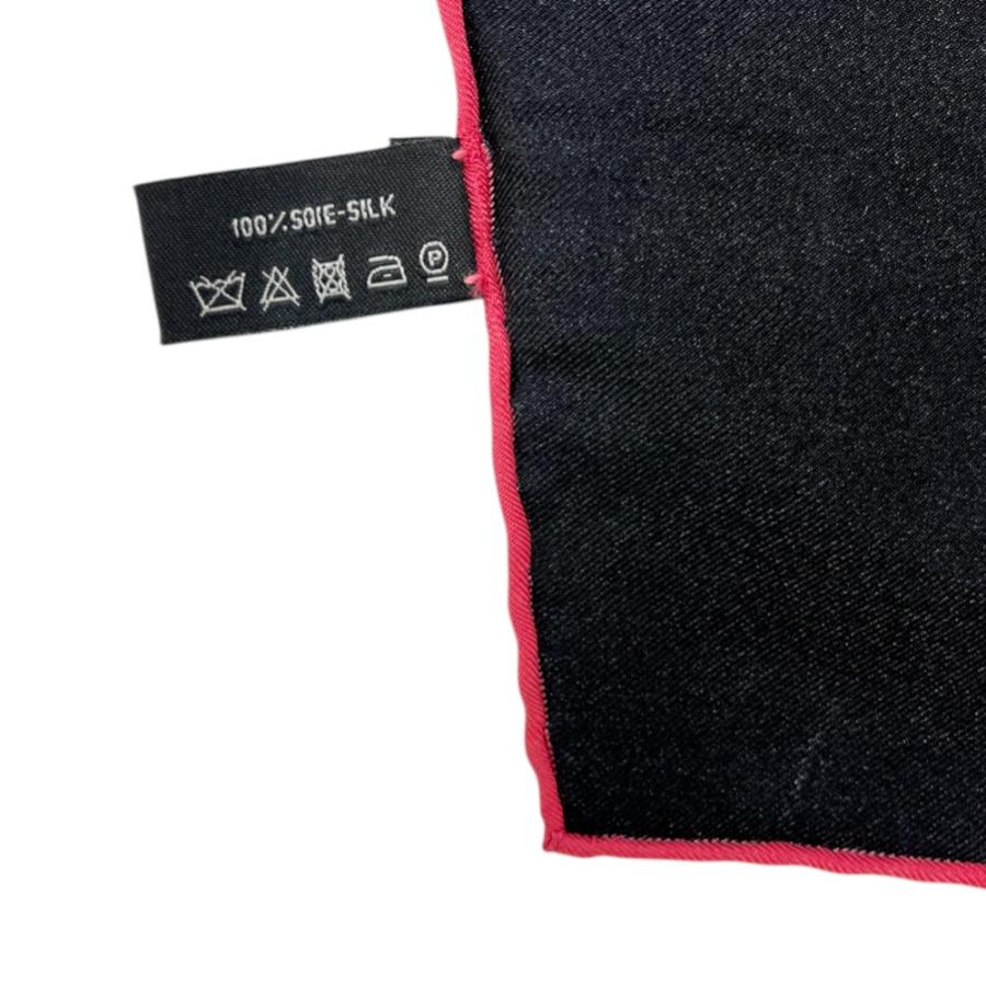 ■美品■　シャネル ココ スカーフ ファッション シルク ブラック ピンク 【394485】3 |  | 07