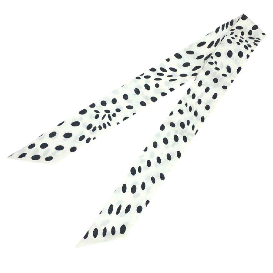 ■美品■　エルメス ツイリー スカーフ ドット 水玉 ホワイト ブラック シルク 箱 【394539】3 |  | 01