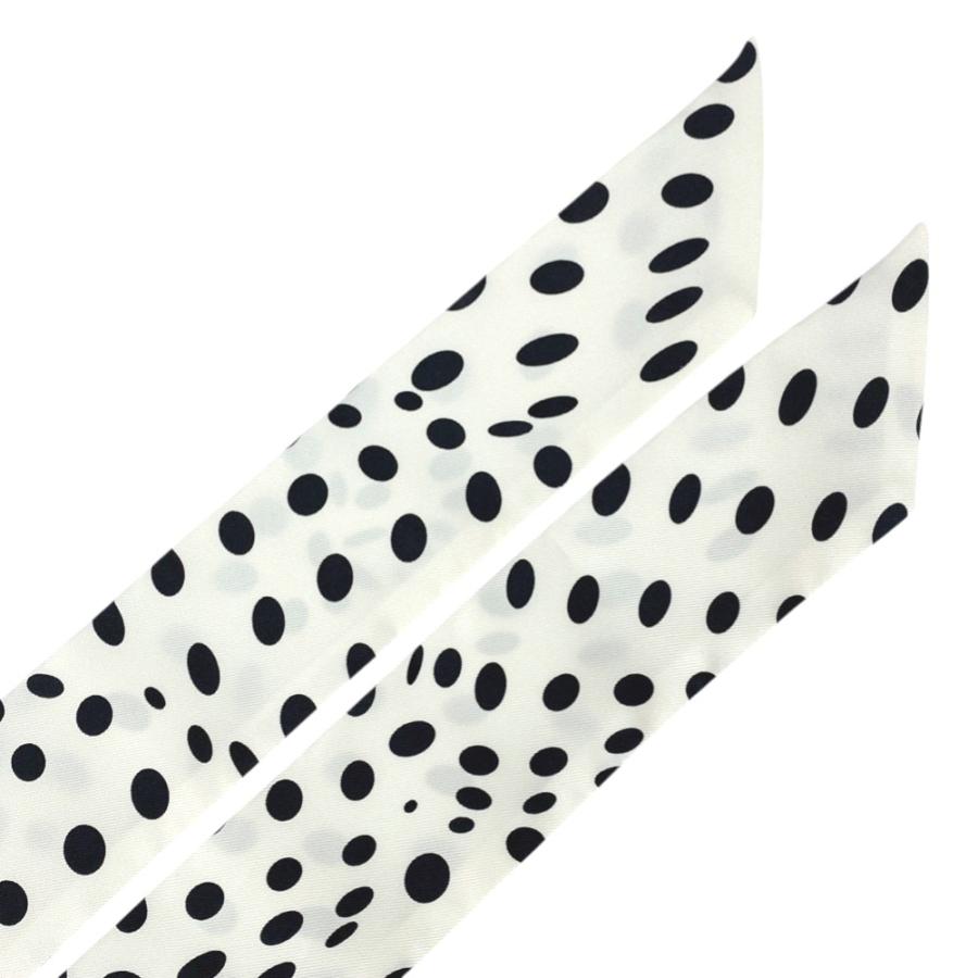 ■美品■　エルメス ツイリー スカーフ ドット 水玉 ホワイト ブラック シルク 箱 【394539】3 |  | 02