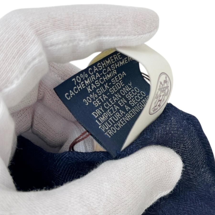 ■未使用■　エルメス カレ140 スカーフ Springs Bandana スプリングス バンダナ 馬車 星 カシミア シルク ネイビー 【394553】3 |  | 08