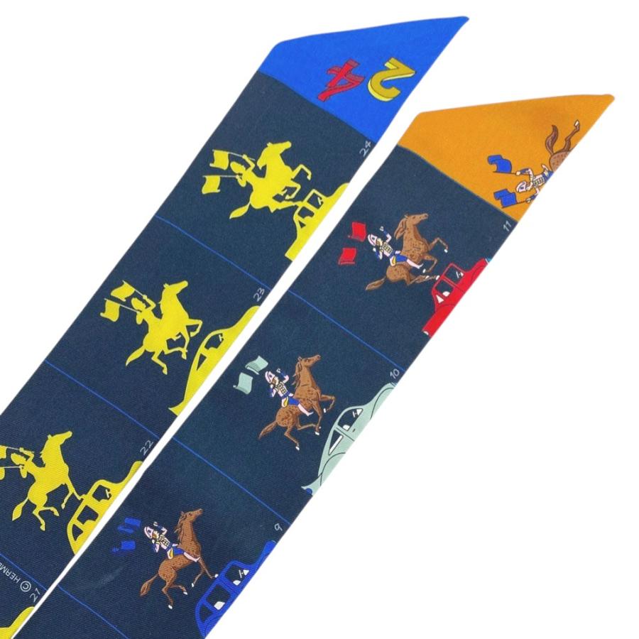 ■中古■　エルメス ツイリー スカーフ HERMES PARADE エルメス パラード ネイビー シルク 箱 【394676】3 |  | 03