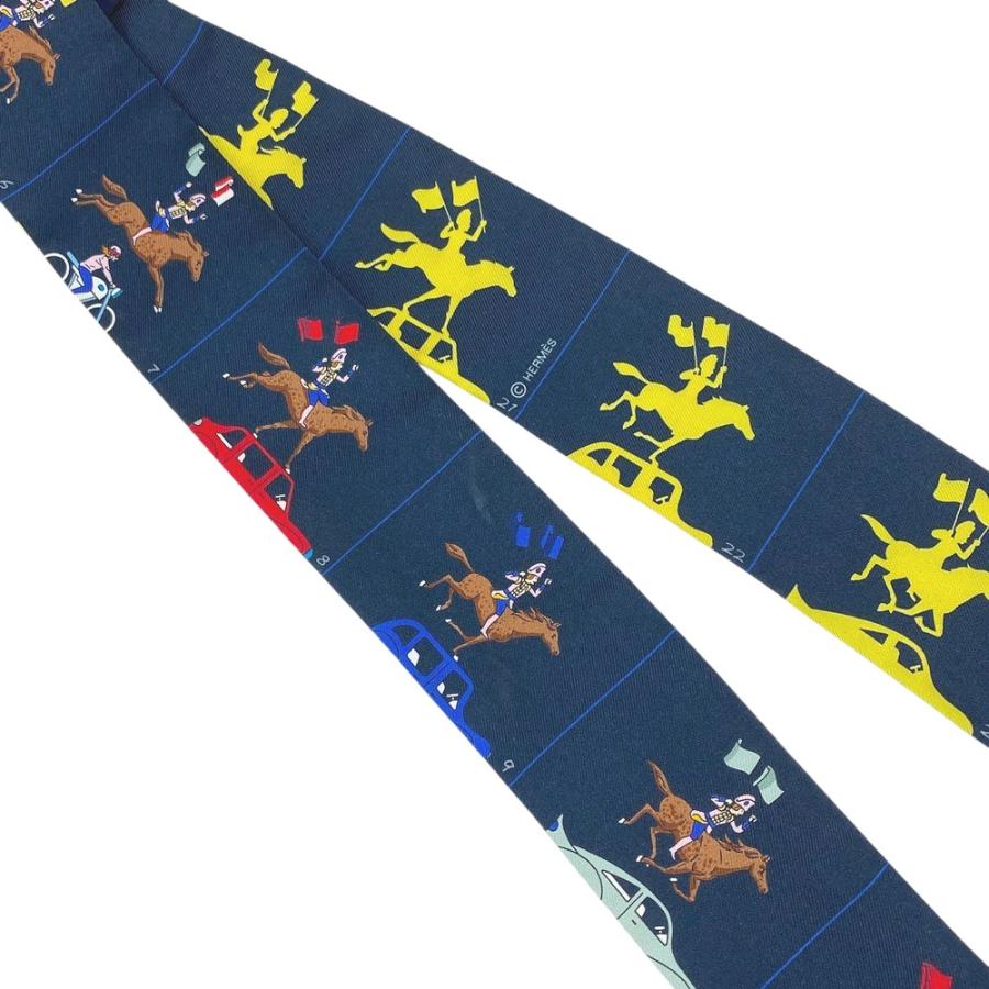 ■中古■　エルメス ツイリー スカーフ HERMES PARADE エルメス パラード ネイビー シルク 箱 【394676】3 |  | 06