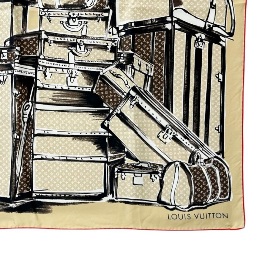 ■美品■　ルイヴィトン スカーフ トランク柄 シルク ブラウン M73984 箱 【394898】3 |  | 03