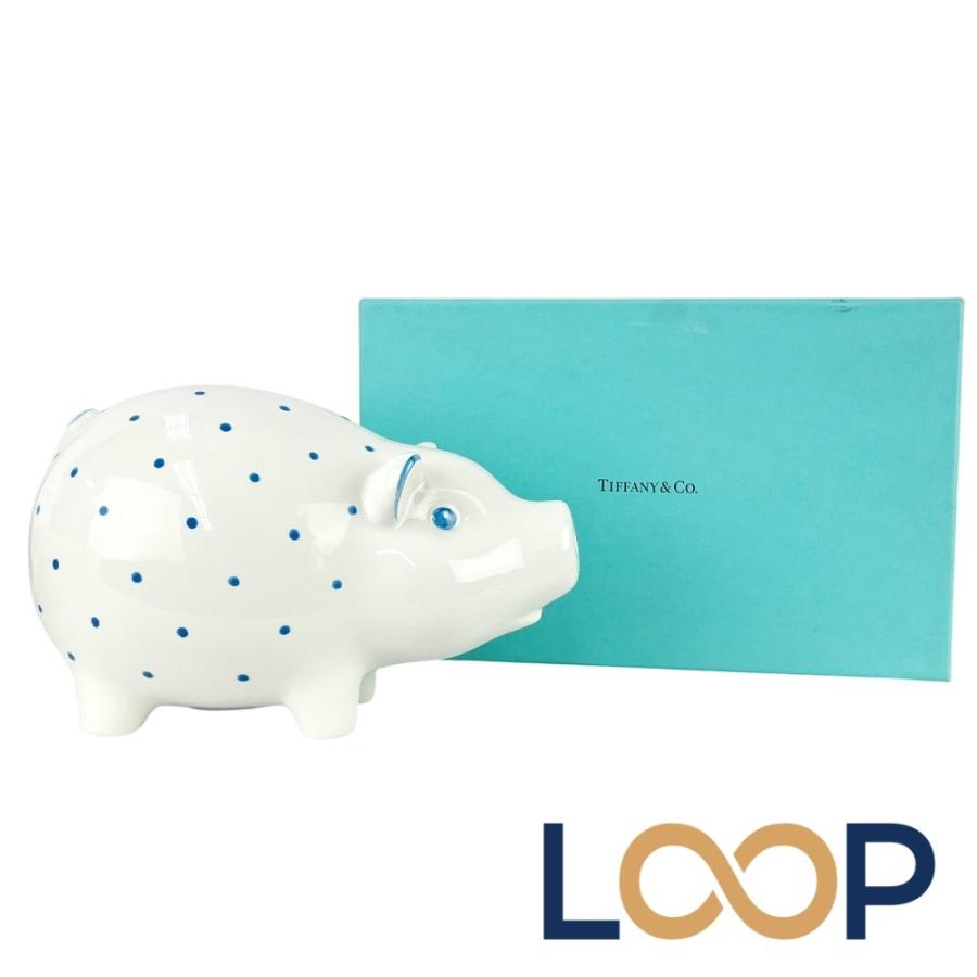 Tiffany & Co. 陶器製 ピギーバンク 貯金箱 ティファニー □美品□ ピギー バンク 貯金箱 ブタ 小物 陶器 ドット柄