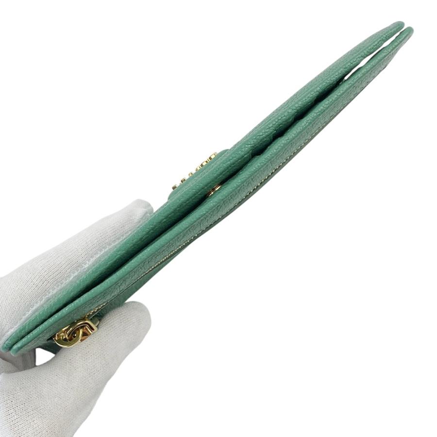 ミュウミュウ ■新同■ 二つ折り 長財布 ウォレット レザー グリーン 5M0009 箱 【40171】8 |  | 04