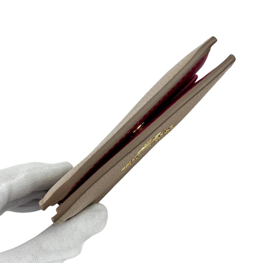 プラダ ■美品■ 二つ折り財布 ウォレット レザー ベージュ ピンク 1MV204 箱 【40188】13 |  | 05