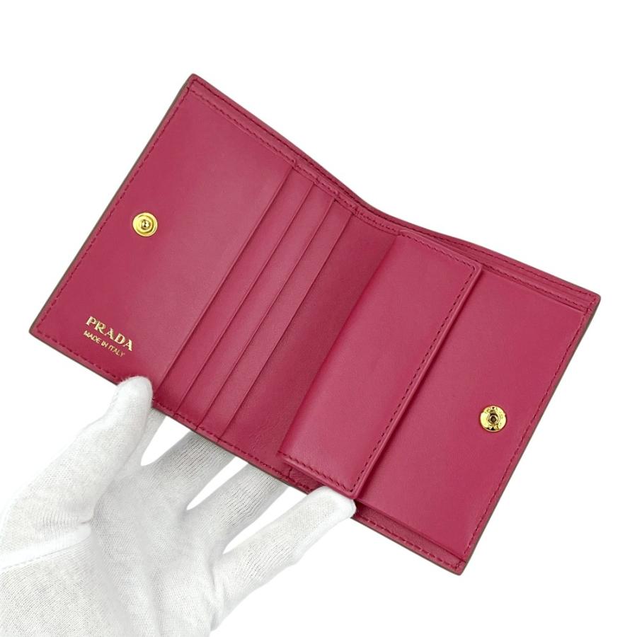 プラダ ■美品■ 二つ折り財布 ウォレット レザー ベージュ ピンク 1MV204 箱 【40188】13 |  | 06