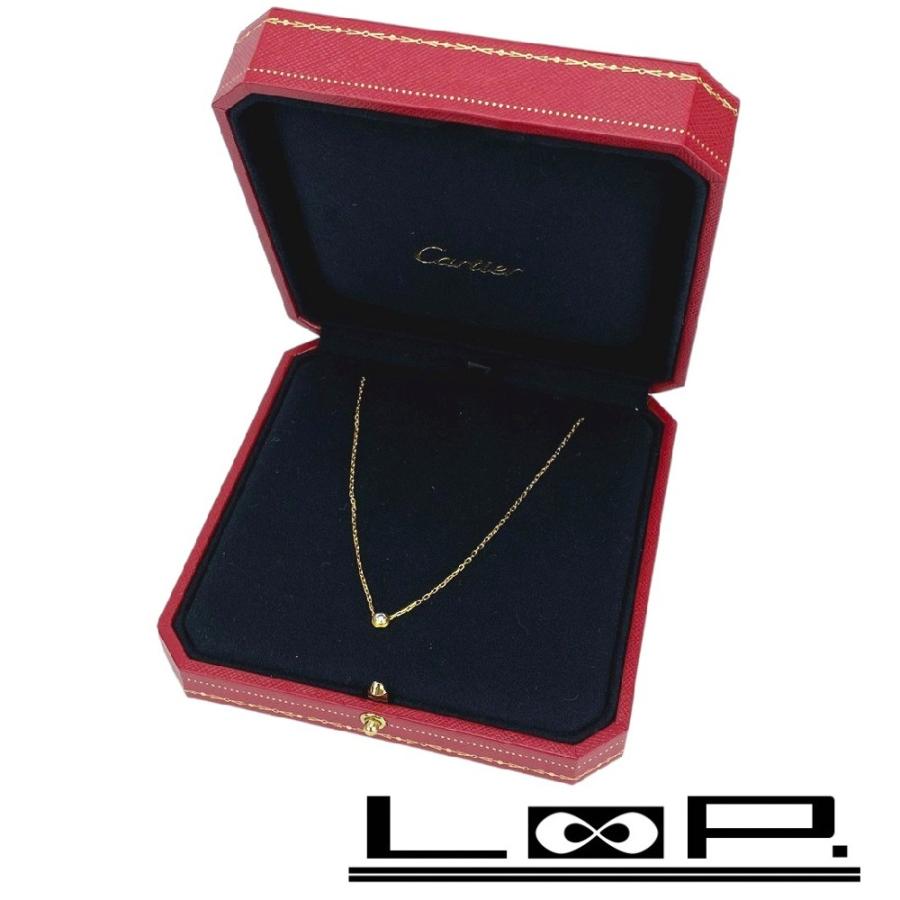 □新同□ カルティエ ダムール ネックレス SM アクセサリー 18K 1PD YG  