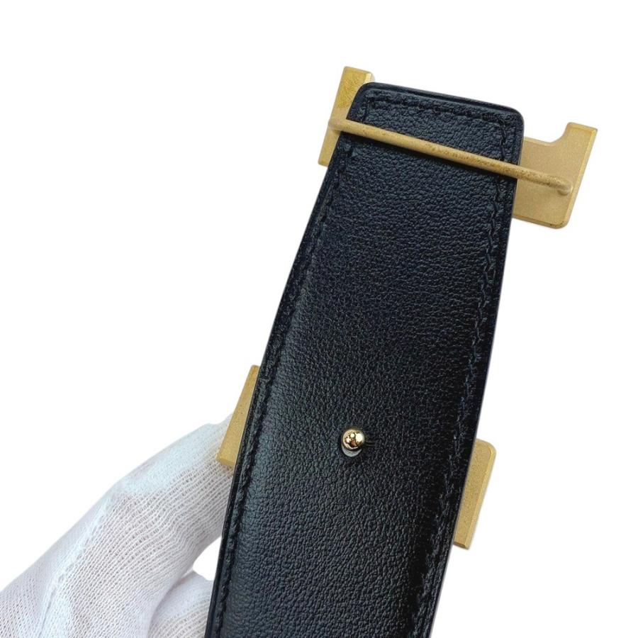 HERMES リバーシブル ベルト ブラック×ブラウン ボックスカーフ Z刻印 HERMES リバーシブル ベルト ブラック×ブラウン ボックスカーフ Z刻印