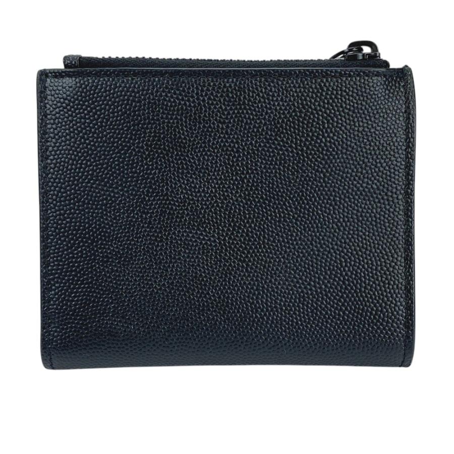 □未使用□ サンローラン 2つ折り 財布 コンパクト レザー ブラック  