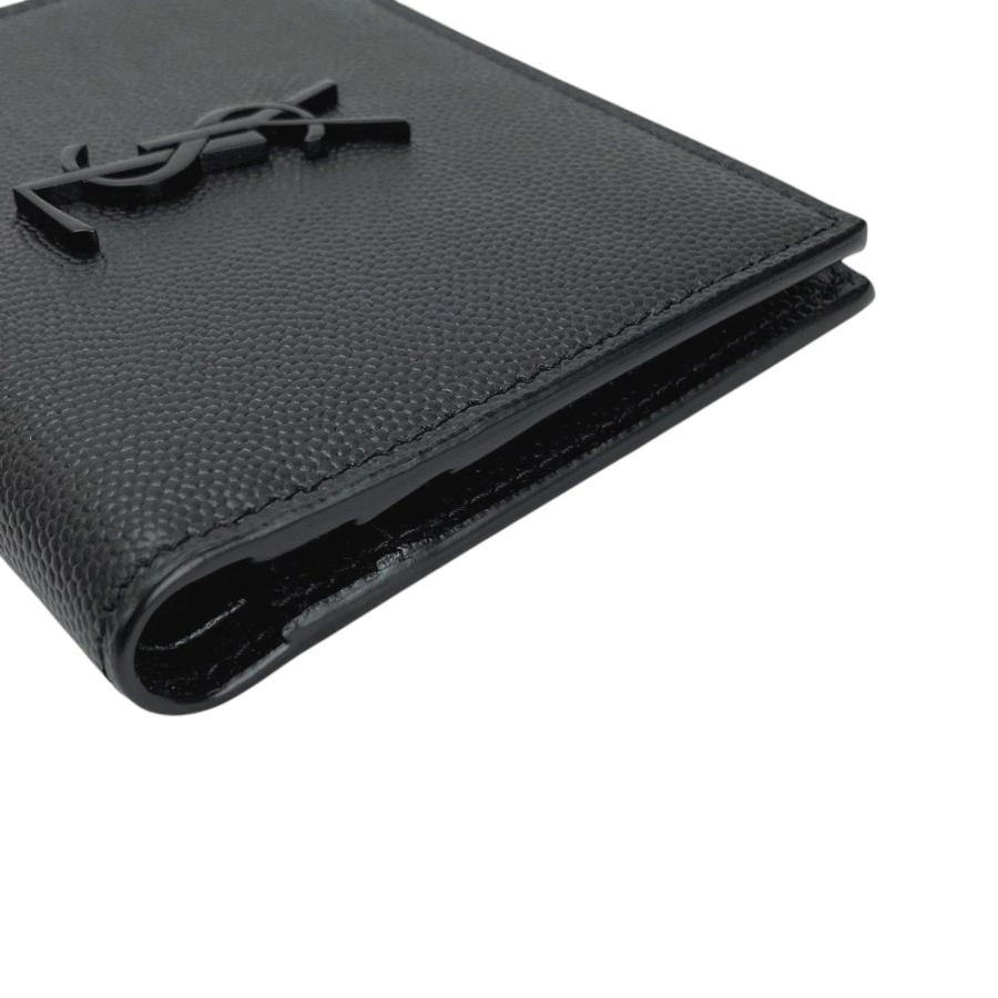 □未使用□ サンローラン 2つ折り 財布 コンパクト レザー ブラック  