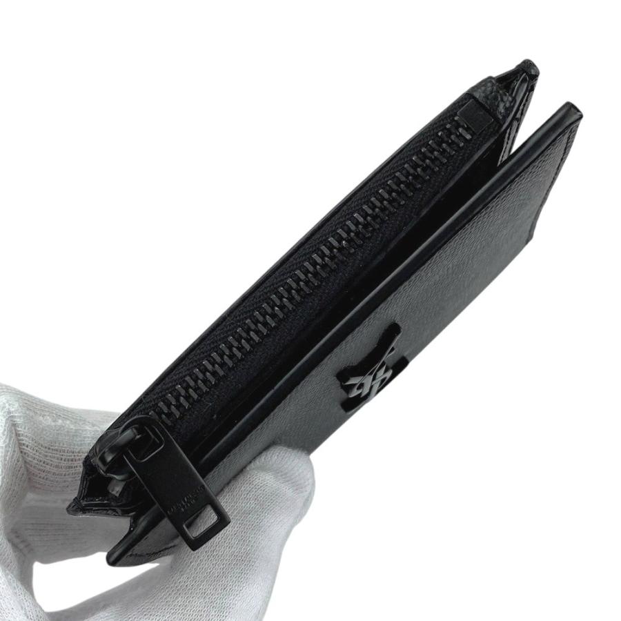 □未使用□ サンローラン 2つ折り 財布 コンパクト レザー ブラック  