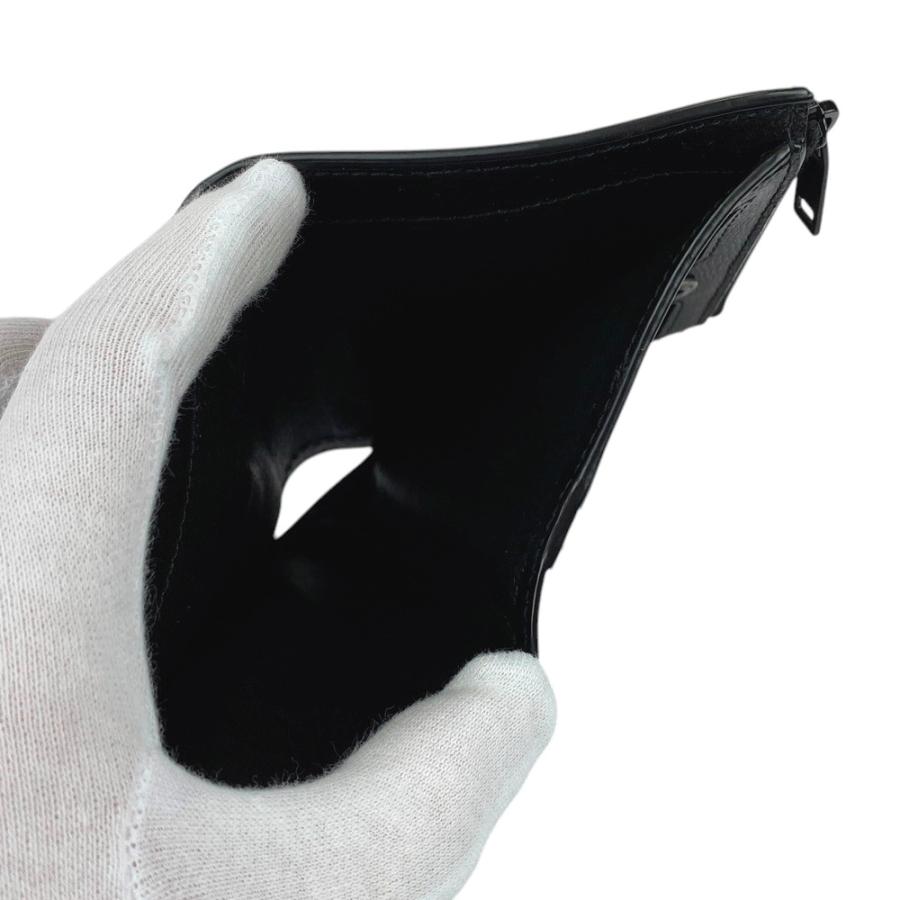 □未使用□ サンローラン 2つ折り 財布 コンパクト レザー ブラック  