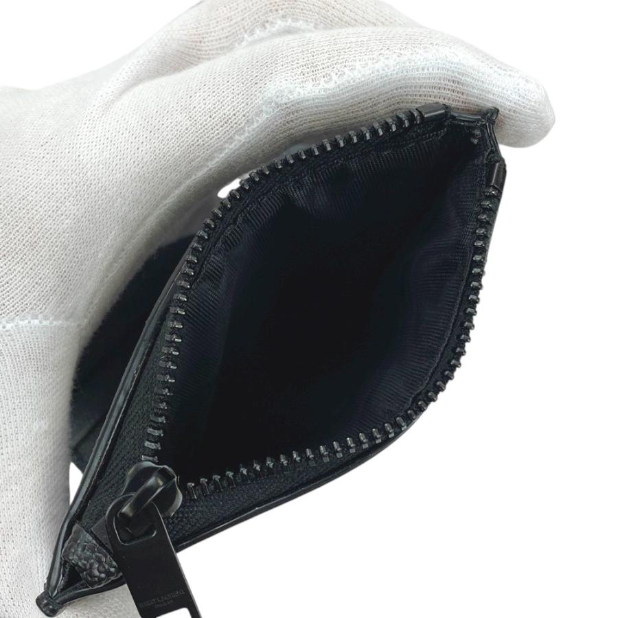 □未使用□ サンローラン 2つ折り 財布 コンパクト レザー ブラック  