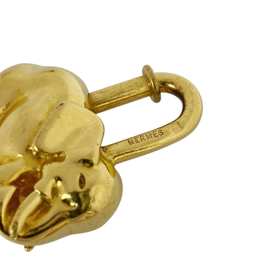 極美品）エルメス カデナ エレファント 象 チャーム ゴールド