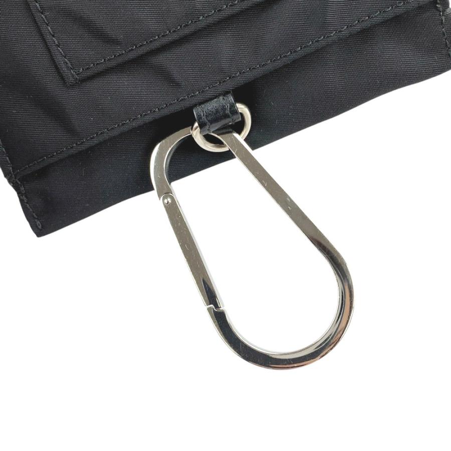 ■美品■　バーバリー マルチポーチ 小物入れ カラビナ付き ナイロン ブラック ホワイト シルバー 【407147】3 |  | 07