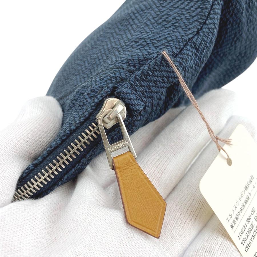 ■新同■　エルメス ボリードポーチ PM ポーチ コスメ 化粧ポーチ 小物入れ キャンバス インディゴ 【407154】3 |  | 06