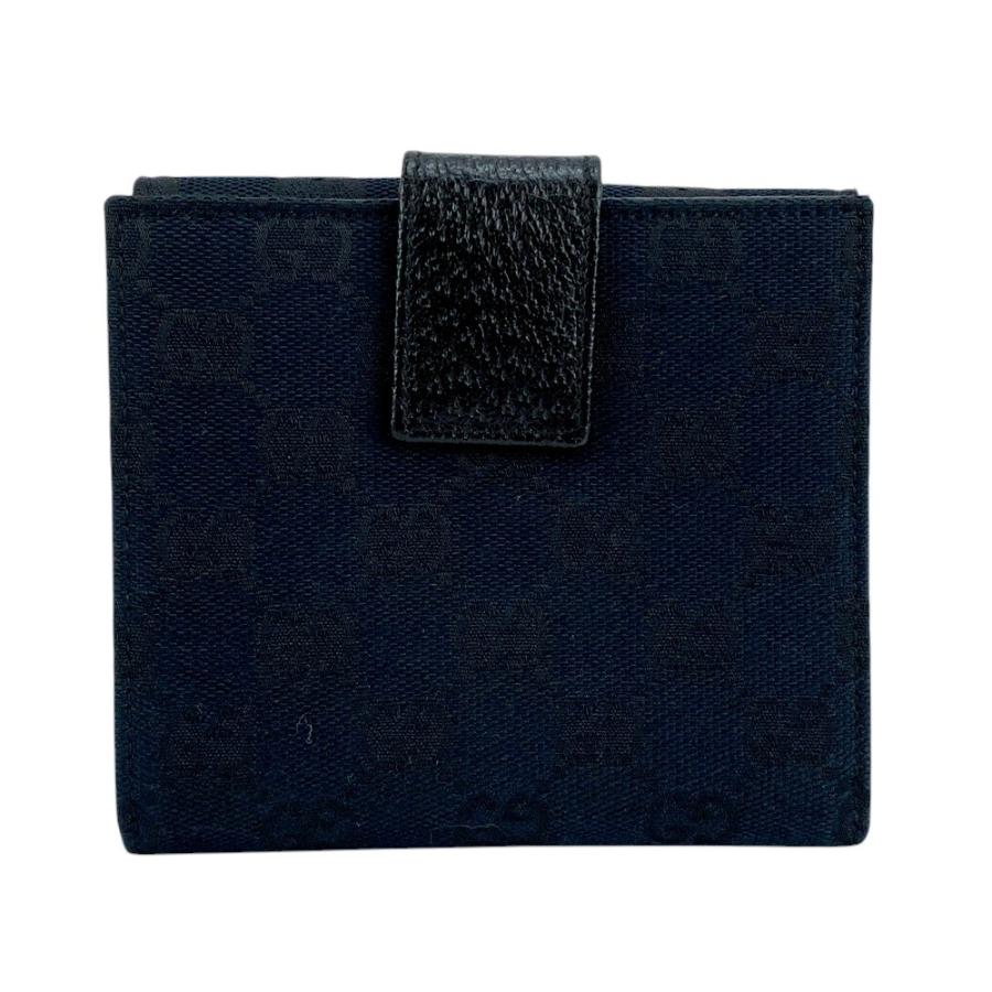 □美品□ グッチ 二つ折り財布 財布 ウォレット GG キャンバス