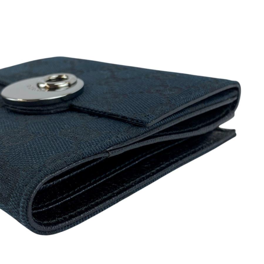 □美品□ グッチ 二つ折り財布 財布 ウォレット GG キャンバス