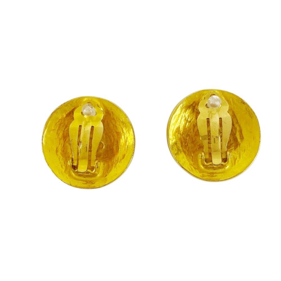 ■新同■　シャネル ラウンド サークル ココ イヤリング アクセサリー GP ゴールド 96A 箱 【409035】3 |  | 01