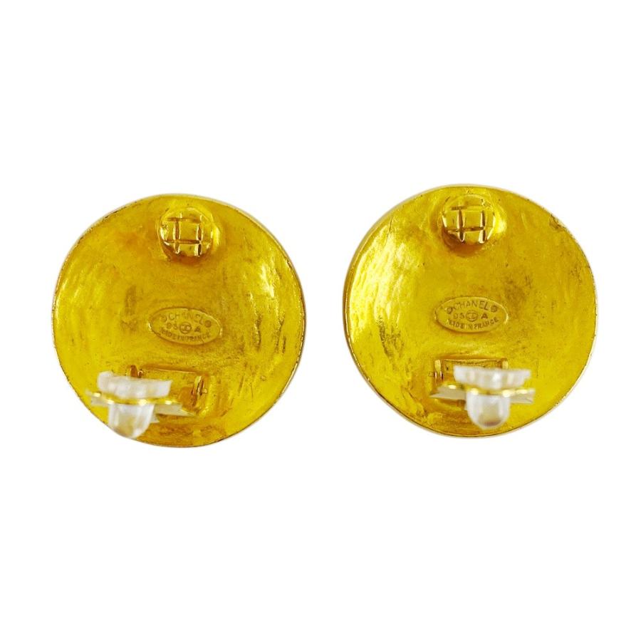 ■新同■　シャネル ラウンド サークル ココ イヤリング アクセサリー GP ゴールド 96A 箱 【409035】3 |  | 02