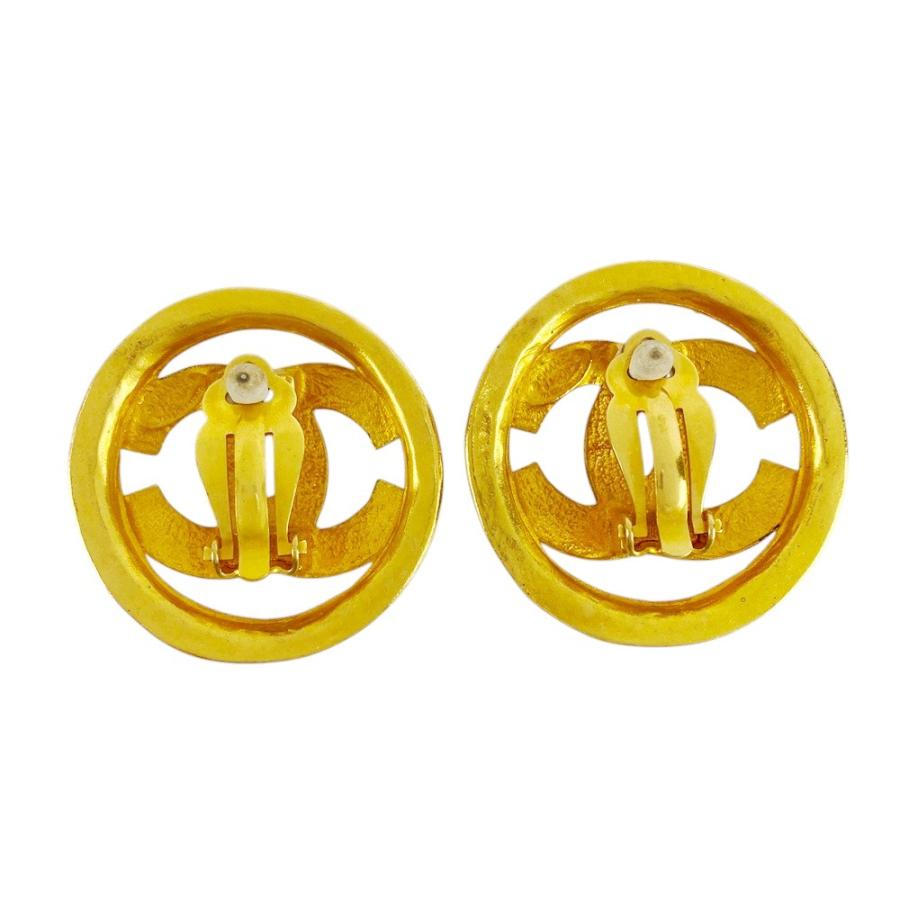 ■新同■　シャネル サークル ココ イヤリング アクセサリー GP ゴールド 94P 箱 【409042】3 |  | 01