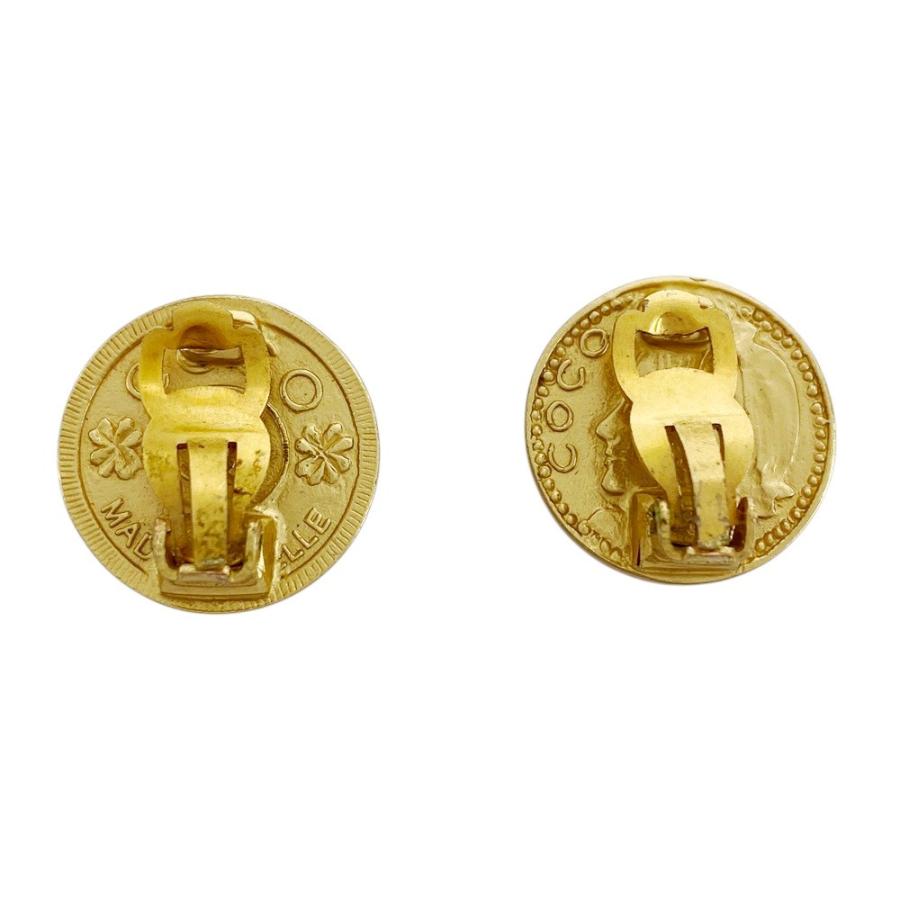■美品■　シャネル ココ ロゴ マドモアゼル ラウンド イヤリング アクセサリー GP ゴールド 03P 箱 【410369】3 |  | 01
