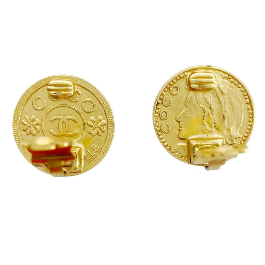 ■美品■　シャネル ココ ロゴ マドモアゼル ラウンド イヤリング アクセサリー GP ゴールド 03P 箱 【410369】3 |  | 02