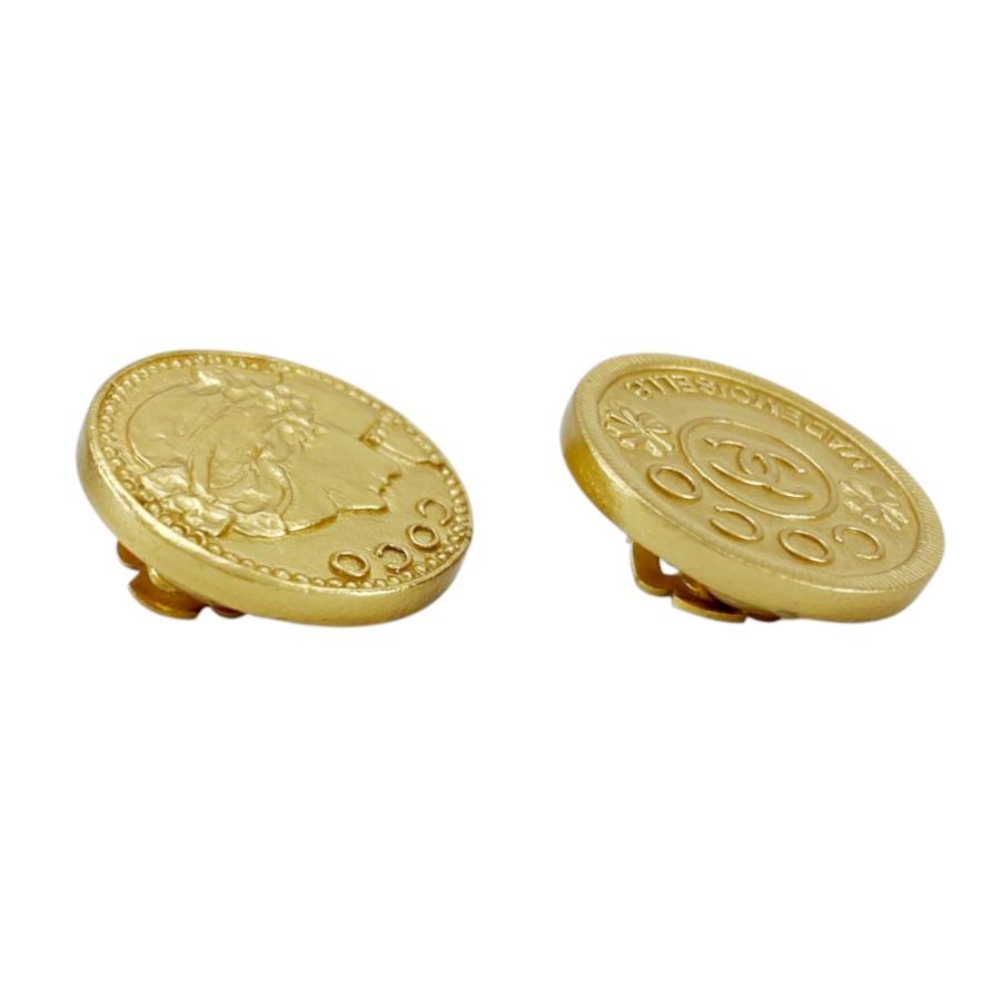 ■美品■　シャネル ココ ロゴ マドモアゼル ラウンド イヤリング アクセサリー GP ゴールド 03P 箱 【410369】3 |  | 04