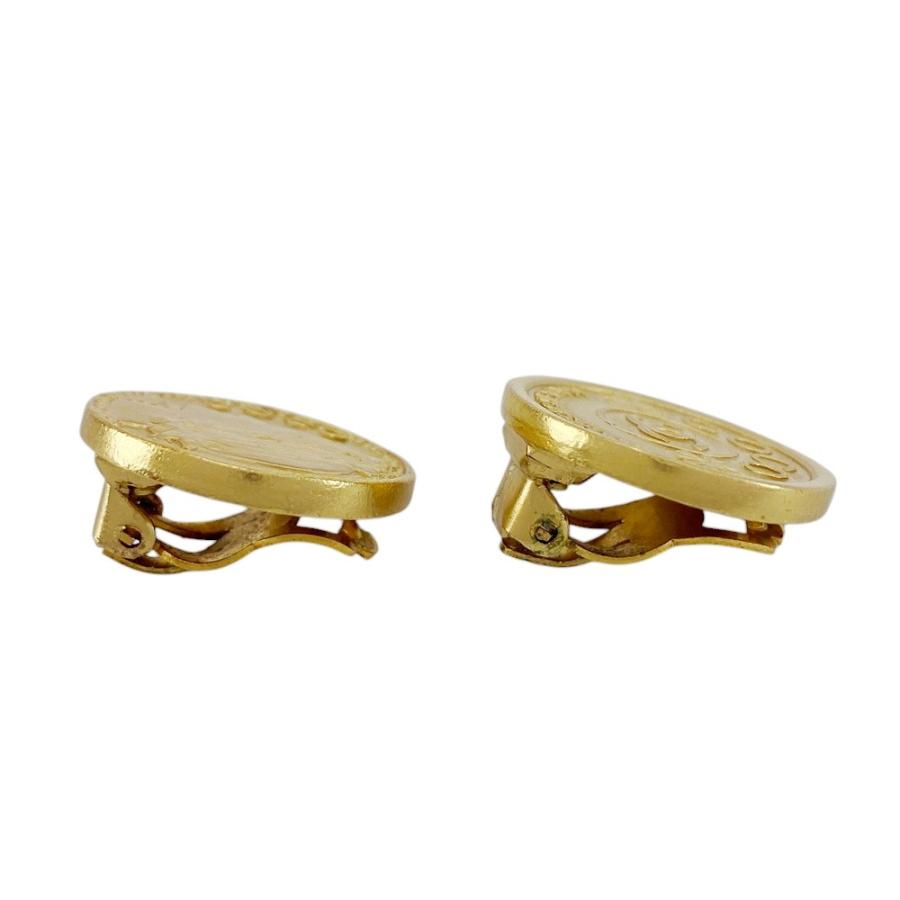 ■美品■　シャネル ココ ロゴ マドモアゼル ラウンド イヤリング アクセサリー GP ゴールド 03P 箱 【410369】3 |  | 06