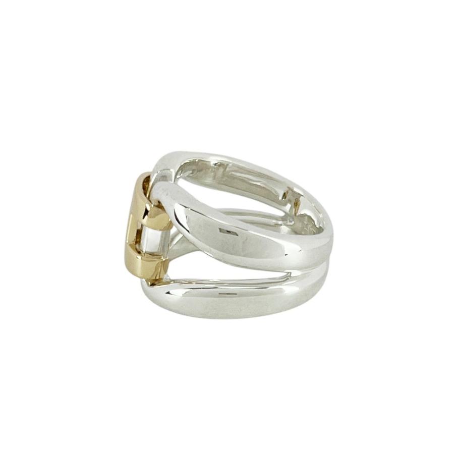 □新同□磨き済□ エルメス ヒストリー リング 指輪 コンビ シルバー