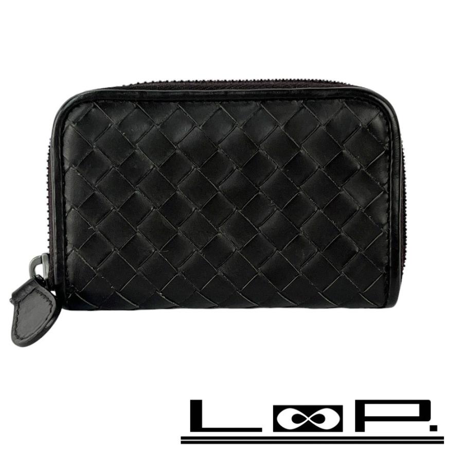 ■美品■　ボッテガヴェネタ イントレチャート コインケース 小銭入れ レザー ダークブラウン 114075【414916】8 | 